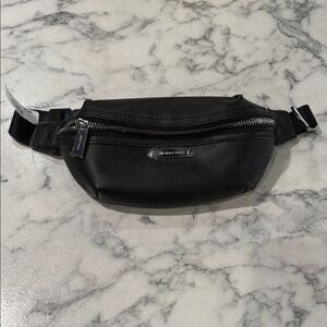 MICHAEL KORS BLACK OS FAUX LEATHER BELT BAG CROSSBODY FANNY PACK NWT